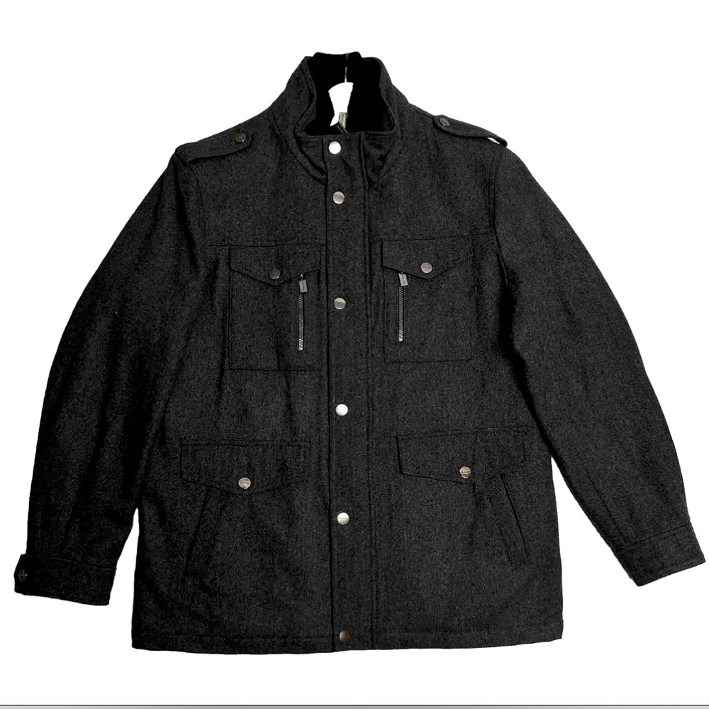 MICHAEL KORS Men’s Wool- Blend Field Coat with Attached Bib/Roomy Pocket. Sz XL